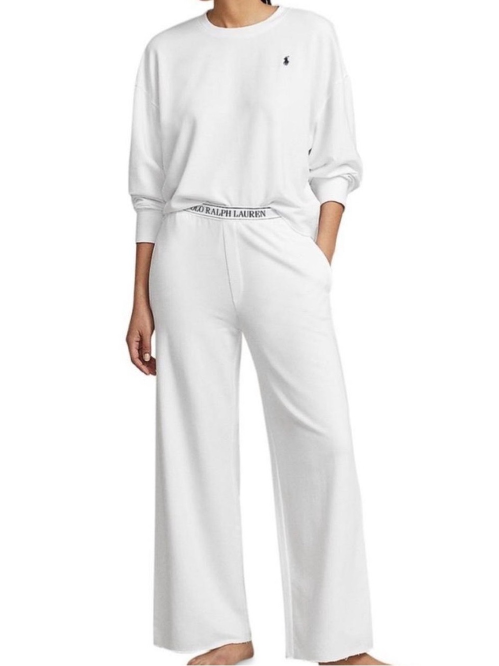 Ralph Lauren White Pullover & Wide-Leg Lounge Set